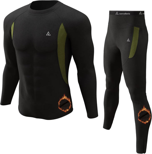 CL convallaria Thermal Underwear Long Johns Set Mens Winter Gift Hunting Gear Sport Base Layer Bottom Top - Colors B