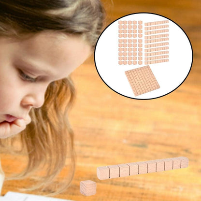 Gazechimp Montessori DIY Wooden Base Ten Blocks Math Manipulative Early Math Learning, Package B