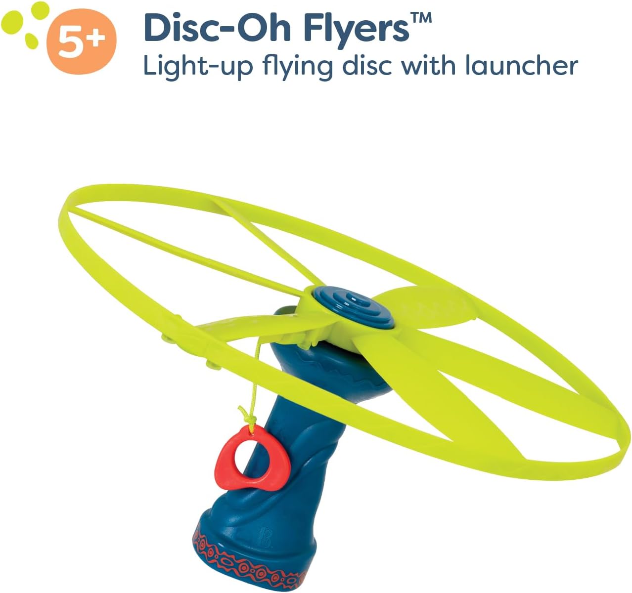 B. toys – Skyrocopter – Sports & Outdoors – Light – Up Disco Flyers – Flying Disc with Lights & Launcher for Kids 5 Years +