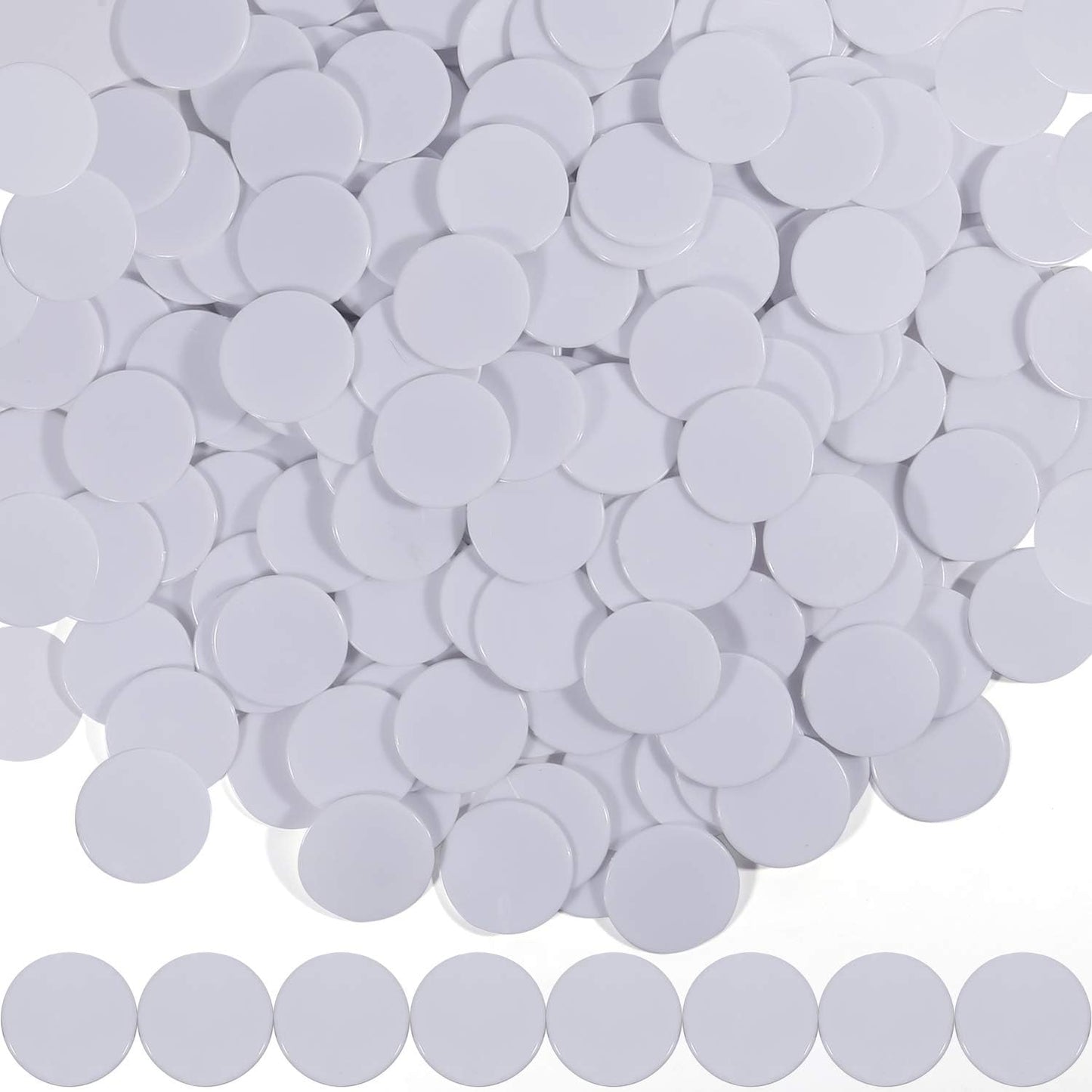 Coopay 200 Pieces 10 Colors 1-1/5 inch Plastic Learning Counters Disks Bingo Chip Counting Discs Markers for Math Practice and Poker Chips Game Tokens