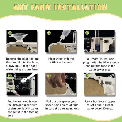 ELNMLHT Ant Farm Castle, Ant Farms with Yellow Sand and Tool Kit, Ant Colony Observation Kit, Ant Viewing Habitat Science Kit, Educational & Learning Science Kit for Kids, Adults, Student (Ant Farm B)