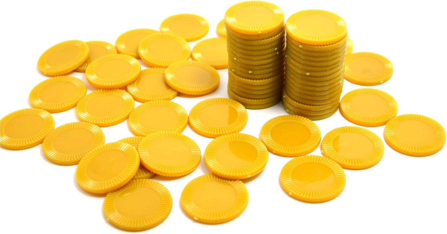 Smartdealspro 64pcs 32mm/1.26 Inch Opaque Plastic Learning Counters Disks Mini Poker Chips Game Tokens with Storage Box (Red)