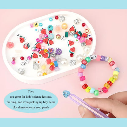 15 Pieces Blue Plastic Tweezers 3.14 Inch Craft Tweezers Forceps Thickened Plastic Sturdy Fine Motor Skill Learning for Perler Beads Jewelry Making Family Classroom School Ckyleole