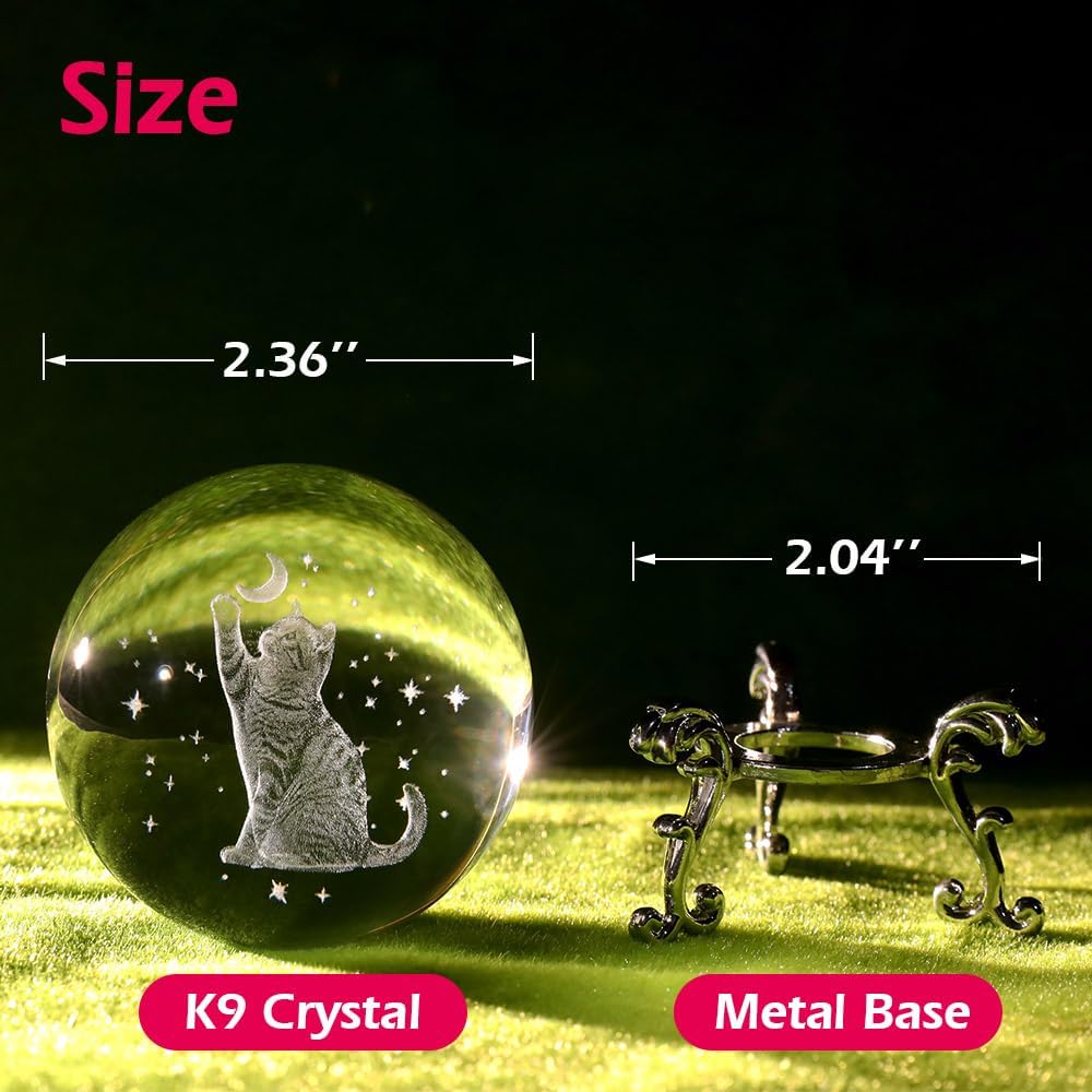 3D Solar System Crystal Ball Universe Gifts 60mm Glass Astronomy Globe Decor Science Planets Model Gift Space Themed Gifts for Space Enthusiasts and Model Collectors