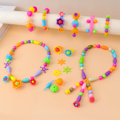 NEXBOX Girls Crafts Jewelry Making Kit for Toddlers - Pop Beads Toys Sets for Little Kids Age 3 4 5 6 Year Old, Ideas Birthday Gifts