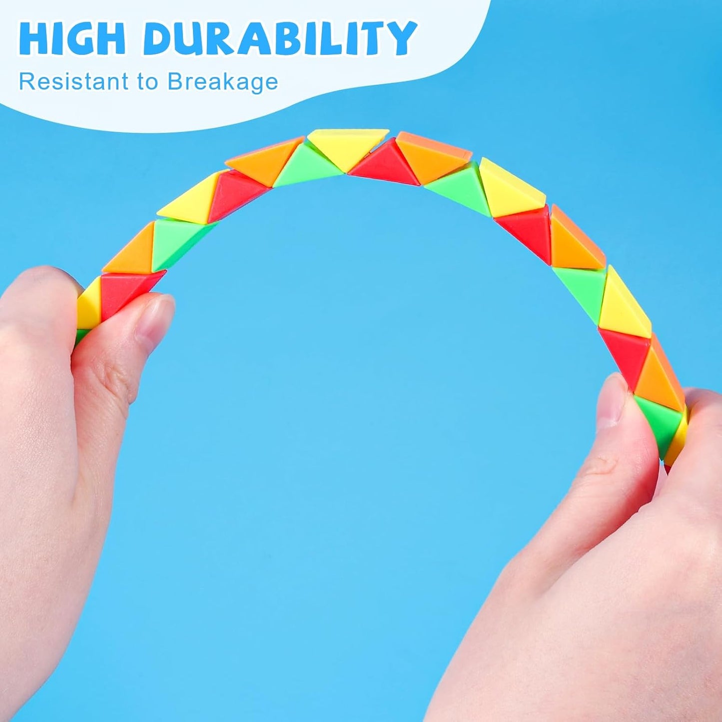 24 Pack Magic Snake Cube Fidget Toys for Kids - 24 Blocks Rainbow Twist Puzzle, Party Favors, Classroom Prizes, Birthday Goodie Bag Fillers, Stress Relief Sensory Toys