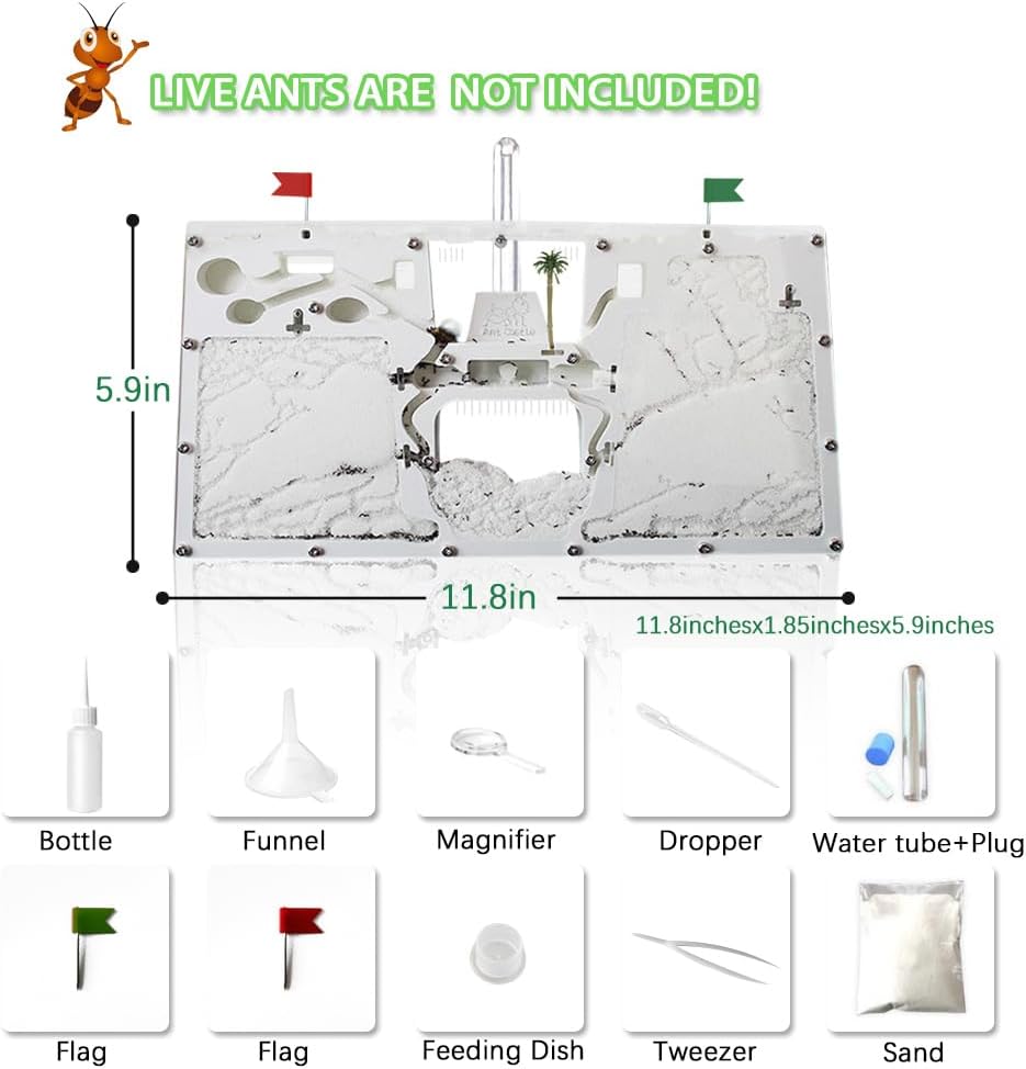 Ant Castle Farm - Live Ant Colony Observation Kit & Science Learning Habitat for Kids