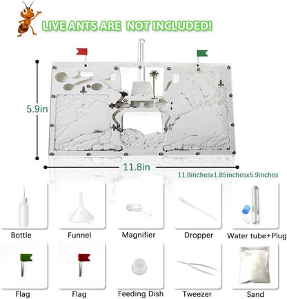 Ant Castle Farm - Live Ant Colony Observation Kit & Science Learning Habitat for Kids