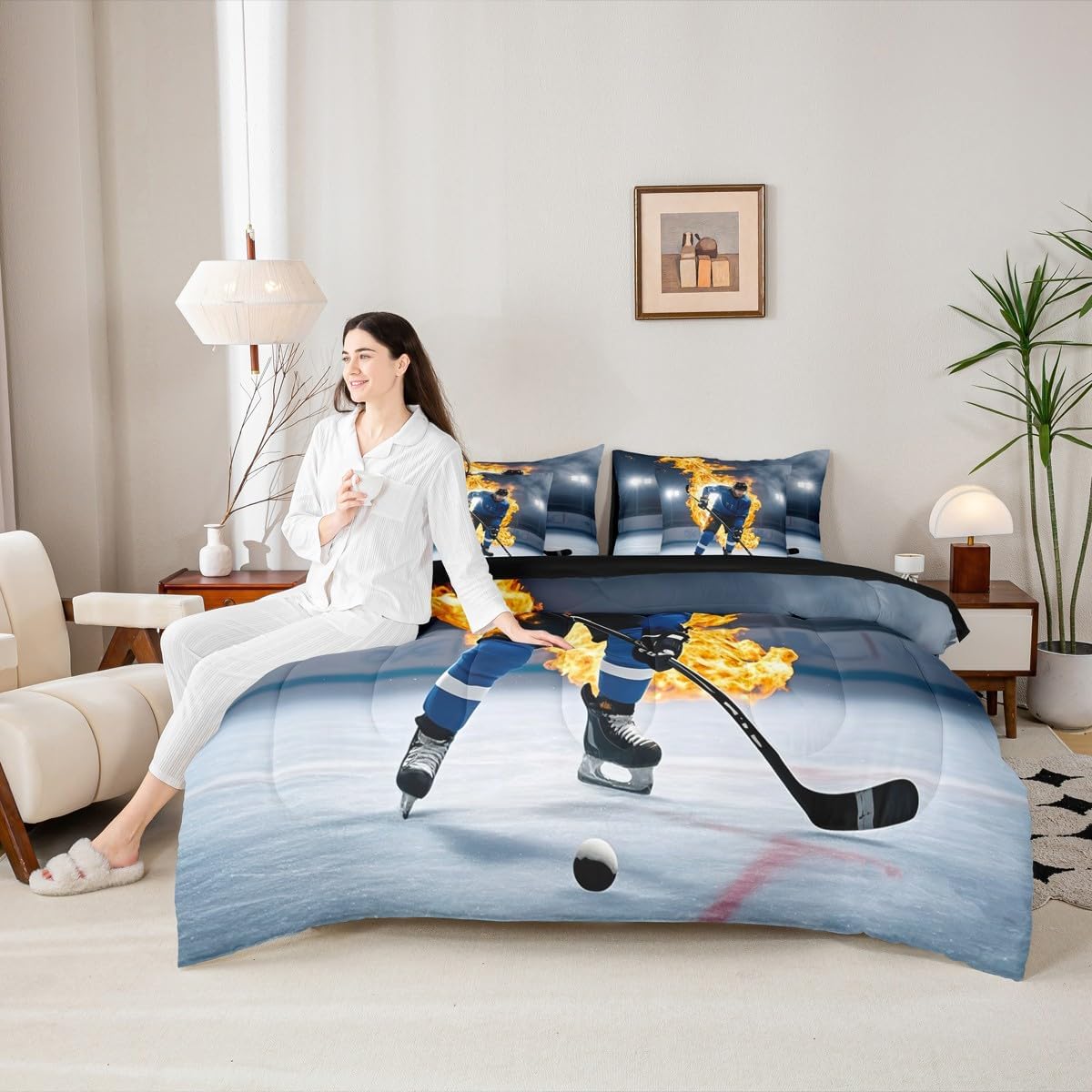 Erosebridal Chemistry Comforter Set with Sheets Full Size Periodic Table of Elements Bed in A Bag 7 Piece Science Chemistry Lovers Bedding Set for Kids Boys Children Bedroom Modern Black Bed Sets