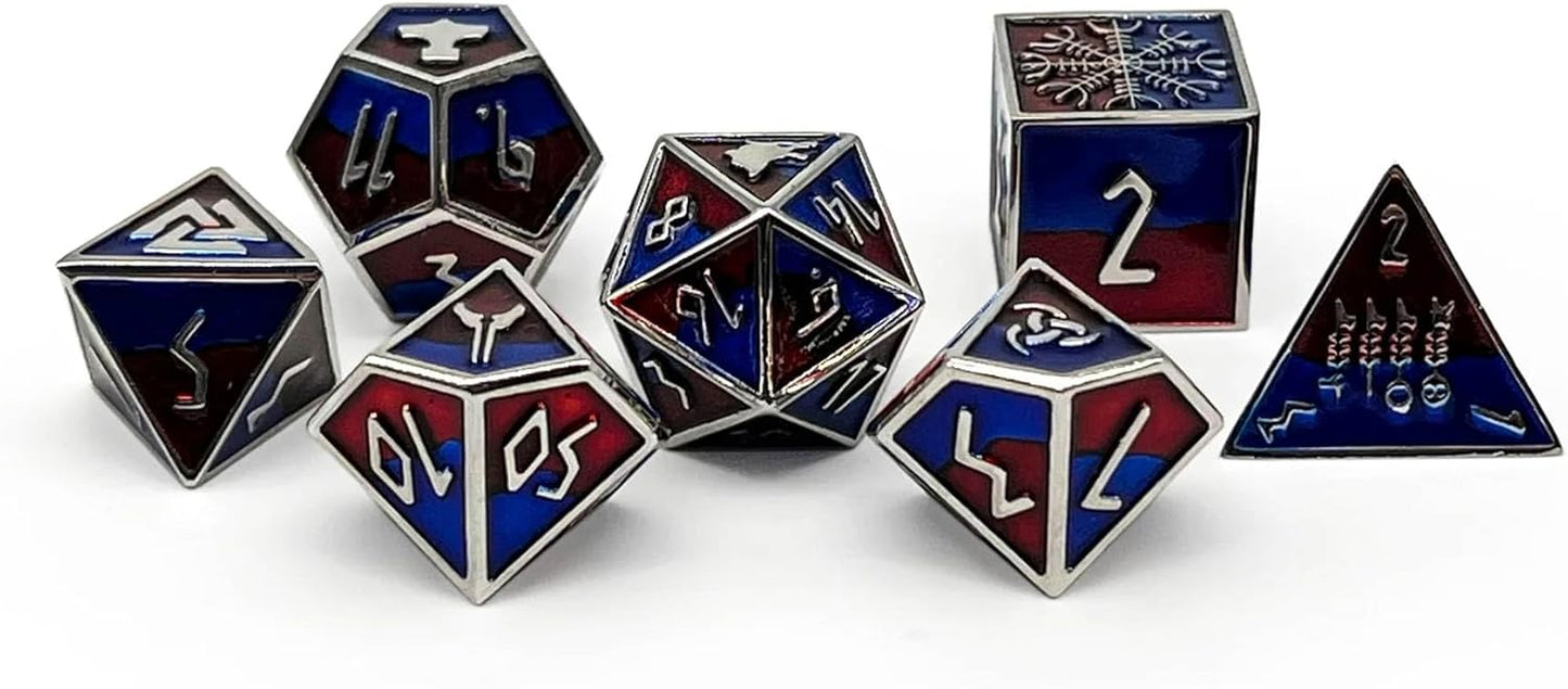 Norse Foundry Set of 7 Banshee Wail Norse Series Full Metal Polyhedral Dice RPG Math Games DND Pathfinder