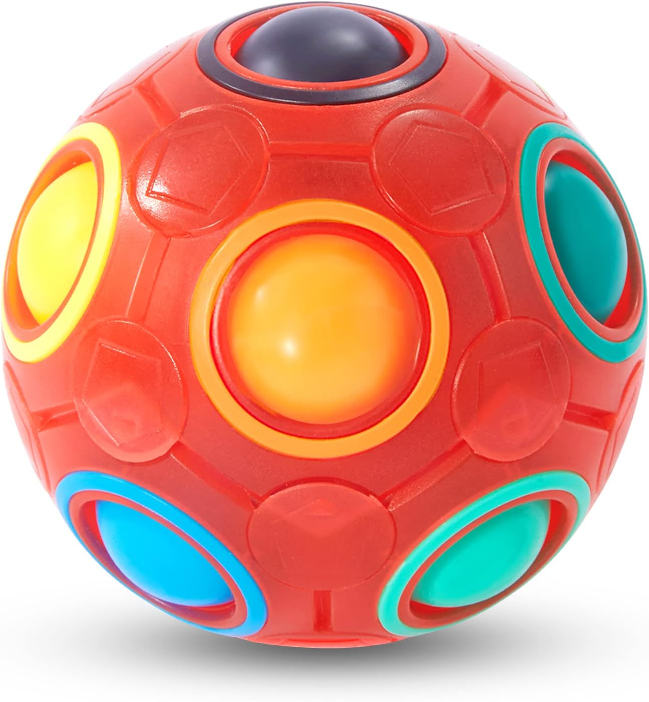 Vdealen Magic Rainbow Puzzle Ball, Fidget Ball Puzzle Brain Teaser Fidget Toy for Boys & Girls- Birthday Party Easter Valentines Christmas Stocking Stuffers for Kids Teen & Adults(Off White)