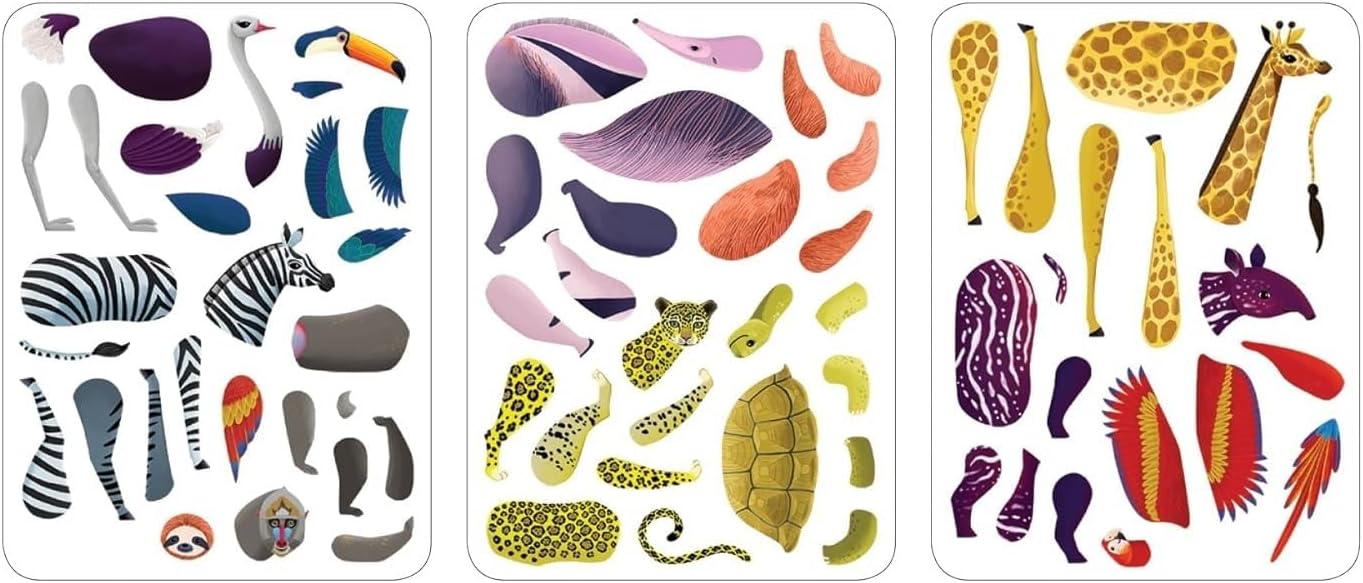 Wild Mix-Up Magnetic Build-It from Mudpuppy - Includes 2 Illustrated Background Scenes & 70+ Mix and Match Magnets, Perfect for Travel Activities on The Go!, Ages 4+