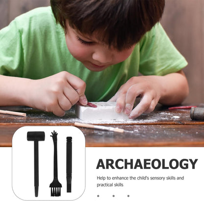 BESTonZON Archaeological Excavation Tools Kit for Kids 10-Piece Dinosaur Digging Set with Hammer Chisel Brush Gemstone Dig Toys for Educational Science Play