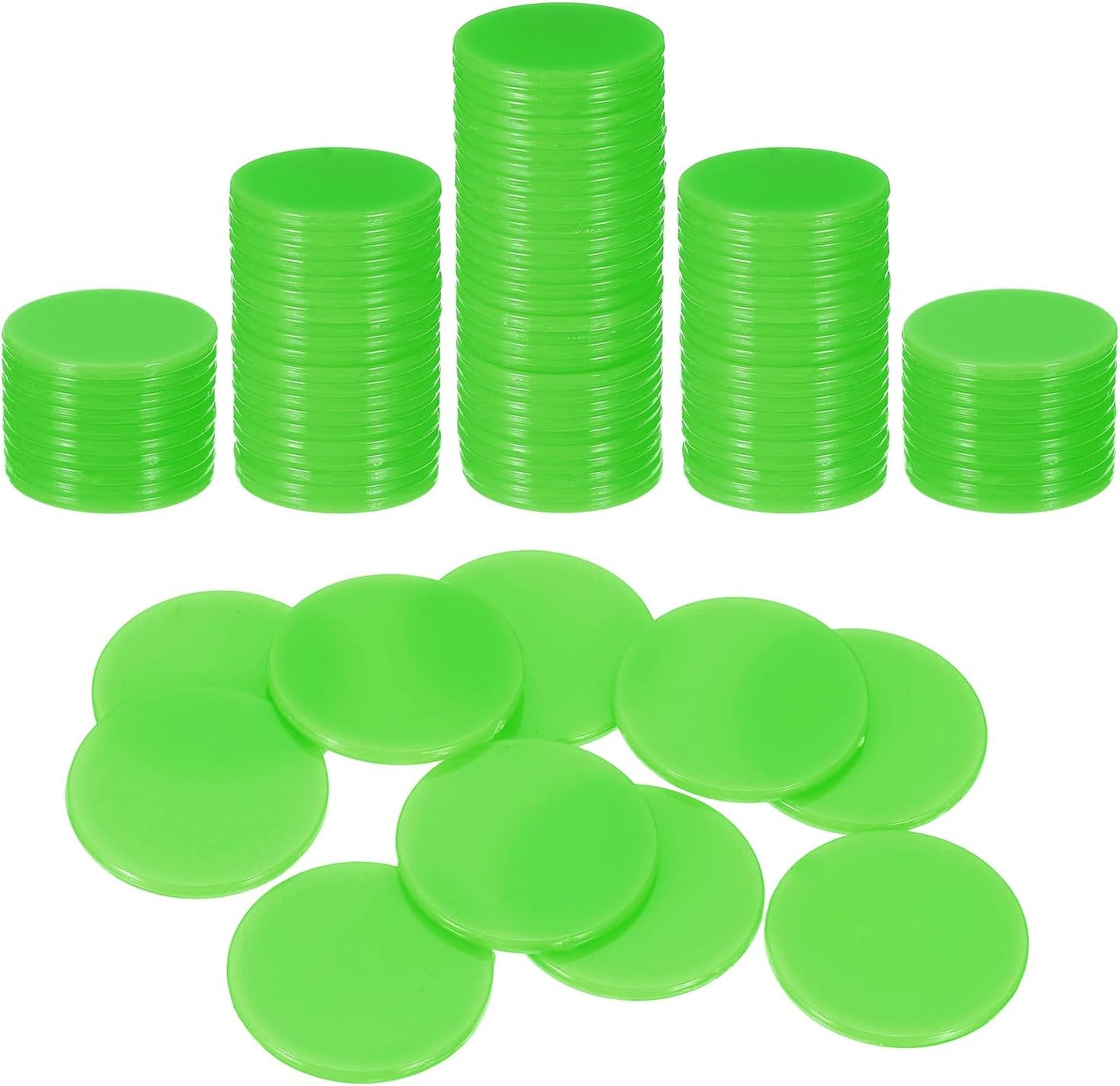 uxcell 120Pcs 1 Inch Poker Chips, Plastic Bingo Chips Learning Counters Counting Counters Disks Markers Opaque Game Tokens for Game Play Math Counting, Pink, Flat
