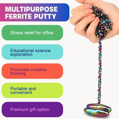 Slime Putty Set, Cool Fidget Magnet Ferrite Putty, Magnetic Stones Eggs with Rattle Oval Magnet, Novelty EDC Desk Gadget Slime Putty & Science Kit Gift