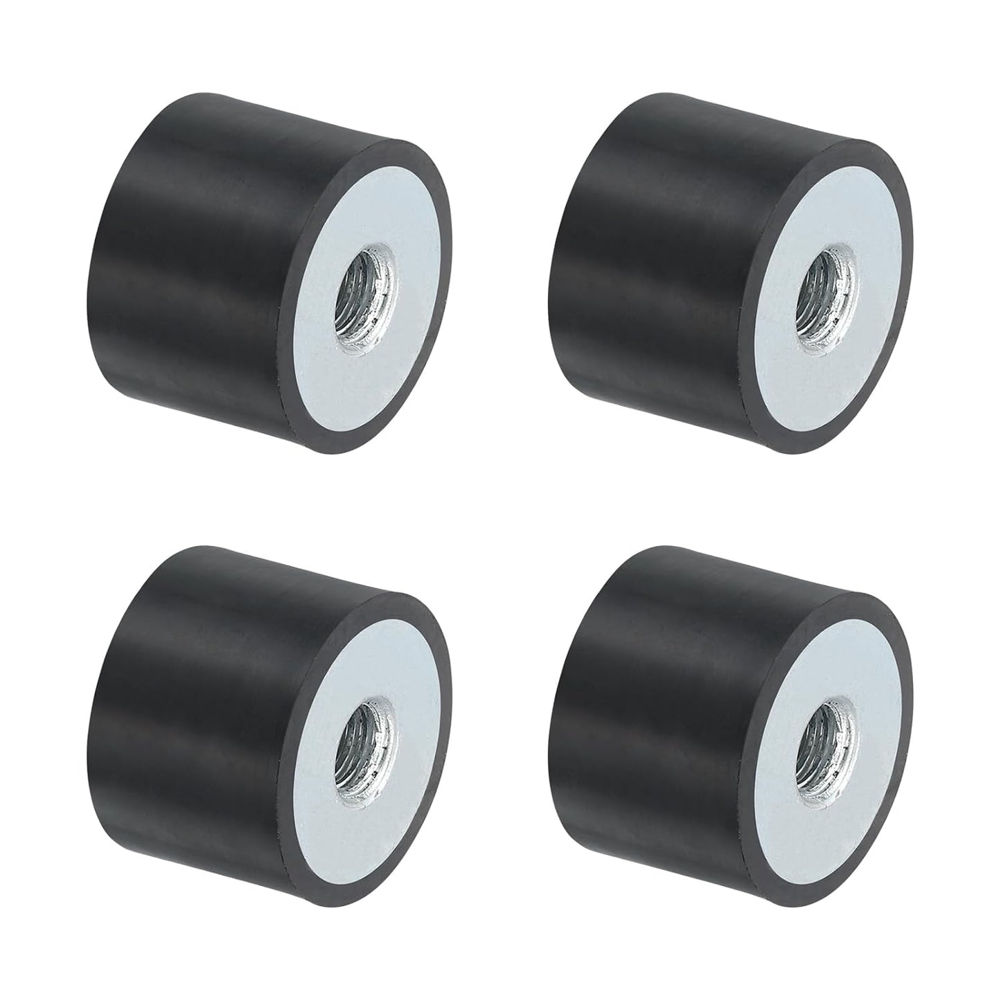 uxcell 4Pcs 20 x 10mm M6 Female Thread Rubber Mounts, Vibration Isolator, Replaces Anti Vibration Pads Flat Silent Block Base Block