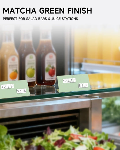 Mini Magnetic Letter Display Signs – Chalkboard-Style Reusable Food Price Labels | 6 Metal Boards + 450 Magnetic Characters for Bakery, Café, Dessert Shop, Deli & Catering Use