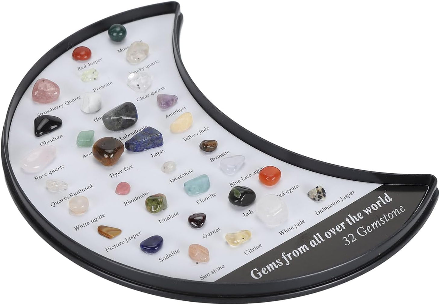 Pssopp Rock Stone Collection Kit, Minerals Educational Science Kit for Kids with Transparent Display Box, Great Rock Collectors and Geology Enthusiasts (Type 4)