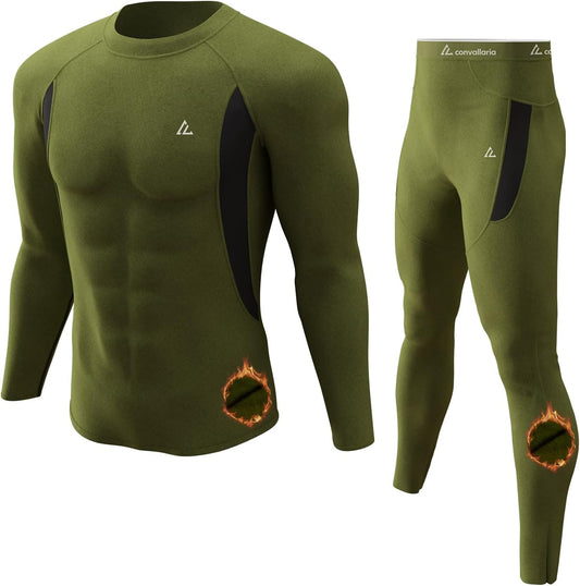 CL convallaria Thermal Underwear Long Johns Set Mens Winter Gift Hunting Gear Sport Base Layer Bottom Top - Colors A
