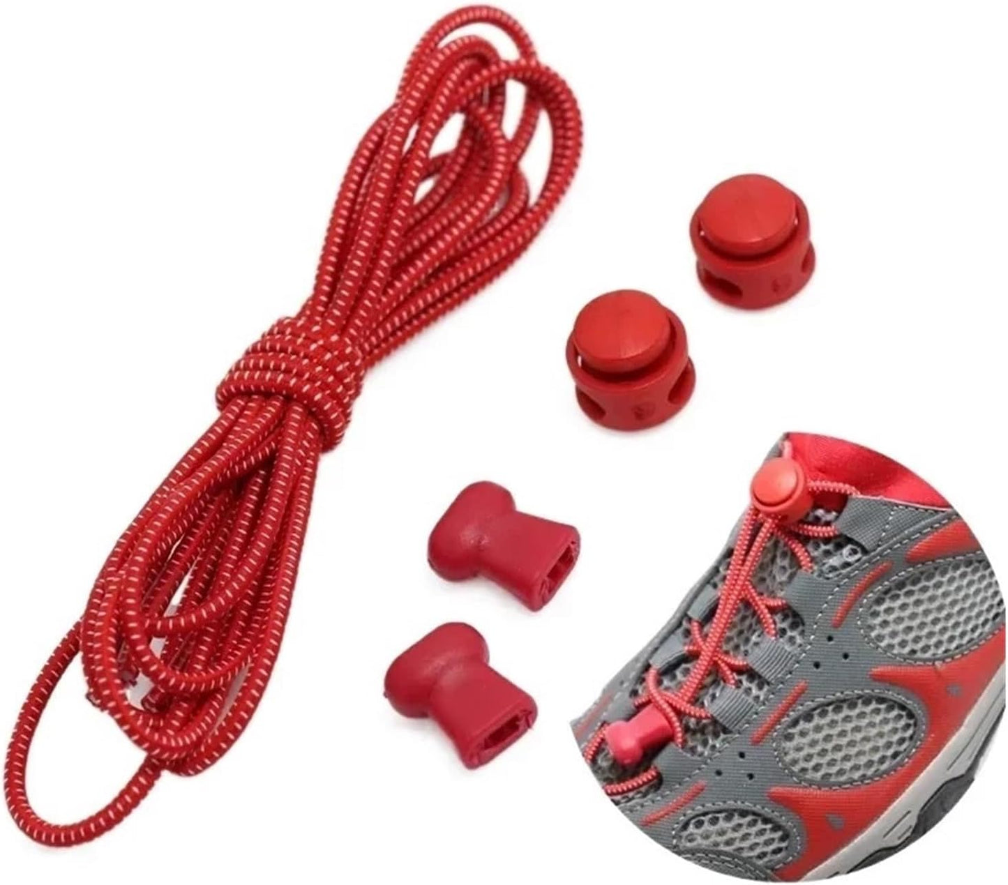 Elastic Shoelaces Round Locking No Tie Shoe Laces Kids Adult Lazy Rubber Sneakers Shoelace