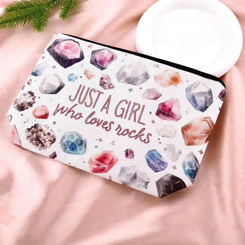 Rock Collecting Bag for Kids Rock Collectors Bag for Collecting Rocks Lovers Christmas Birthday Gift for Daughter Niece Just A Girl Who Loves Rocks for Rock Hunter