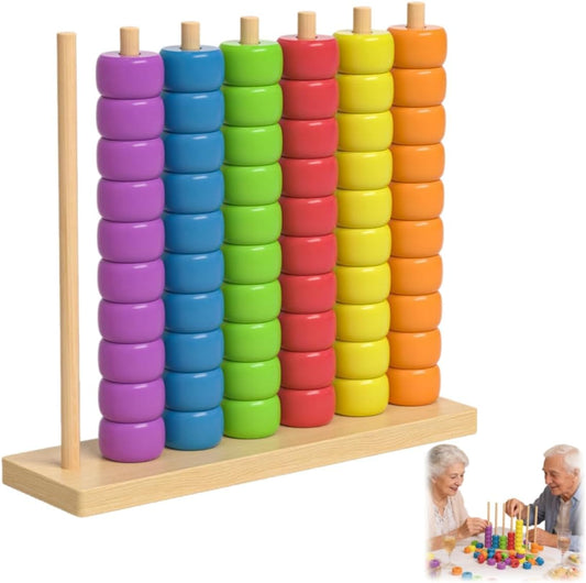Adult Color Stack Attack Challenge Game，Color Pile Up Challenge for 2 Players| Competitive Tabletop Brain Teaser for Family Game Night| Stack Solve Set with Racks,Rings,Cards (1)