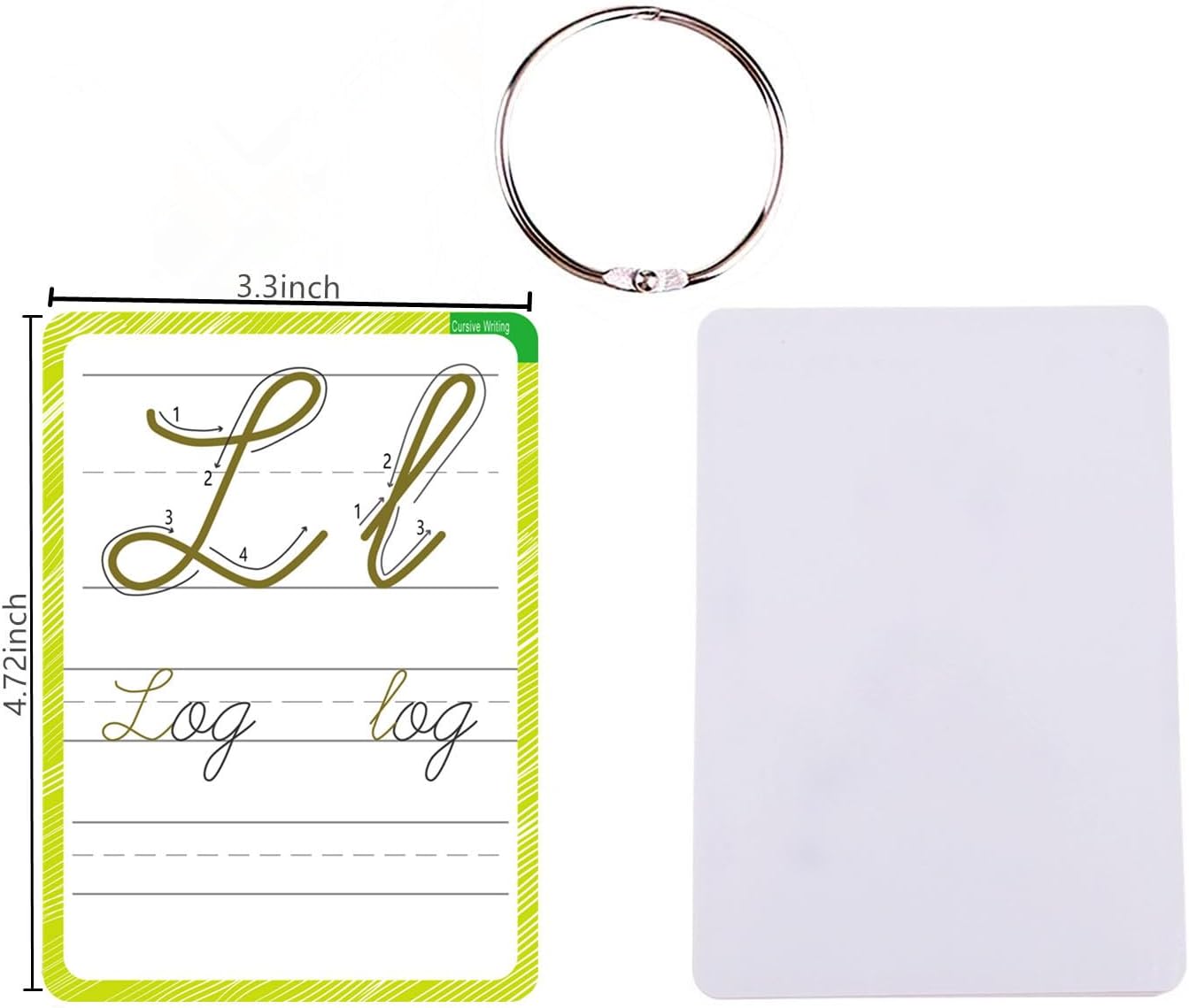 English Letters Cursive Flashcards, Uppercase&Lowercase Cursive Letter Tracing Practice, Montessori Cursive Handwriting Alphabet Flashcard, for Homeschool&Classroom Visual Wall Cards,Teacher Tool
