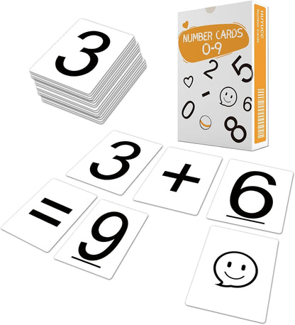 Number Cards for Classroom Supplies, Blank Deck Number Cards 0-9 Set of 55