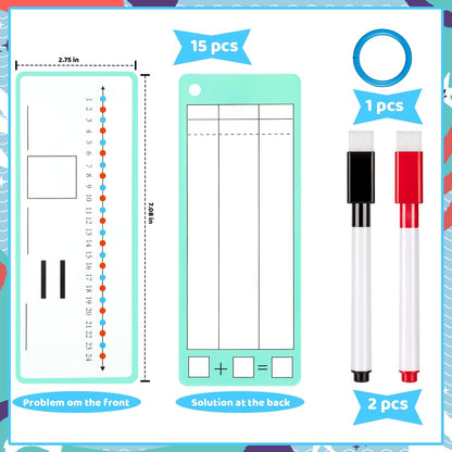 15Pcs Multiplication Flash Cards 0-12, Time Table Flash Cards Chart with 2 Dry Erase Pens 1 Rings, Educational Math Multiplication Chart for 1st to 3rd Grades Fun Learning with Math Game