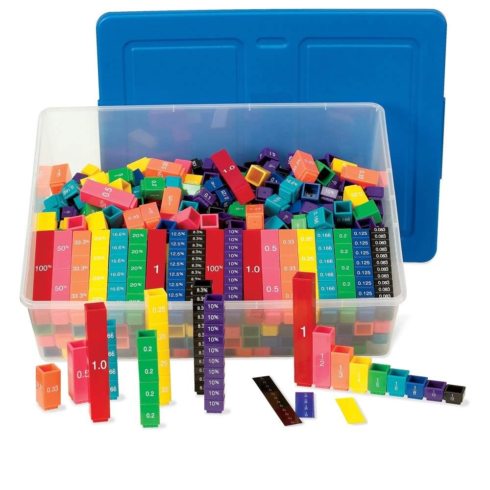 hand2mind Rainbow Fraction Tower Equivalency Cubes, Decimal Fraction Equivalency, Math Blocks, Montessori Math Rods, Fraction Manipulatives, Classroom Manipulatives for Elementary School (51 Pieces)