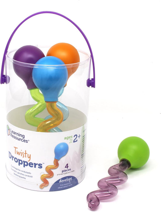Learning Resources Twisty Droppers, Fine Motor Toy, Science Exploration, Water Dropper, Water Toys for Kids, Set of 4, Ages 2+
