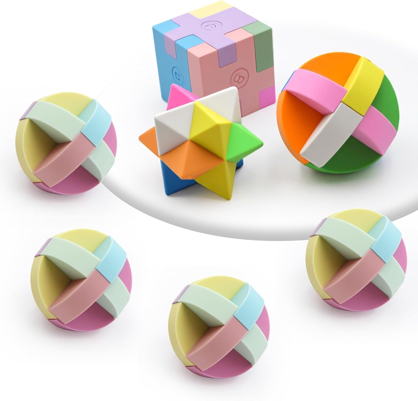 PROLOSO 15 Pcs Puzzle Cube Pencil Erasers Kids Party Favors Classroom Student Prizes Brain Teasers