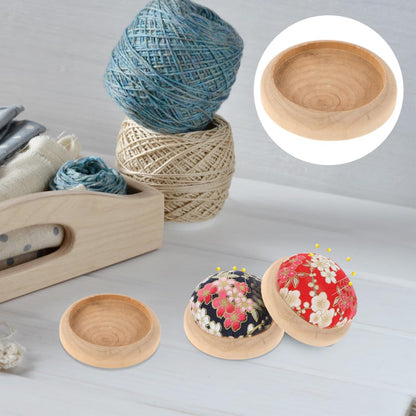 Yardwe 10 Pcs Solid Wood Bases 2.75 Inch Unfinished Round Wooden Base for Diy Needle Cushion Pin Cushion Stand and Miniature Artware Display