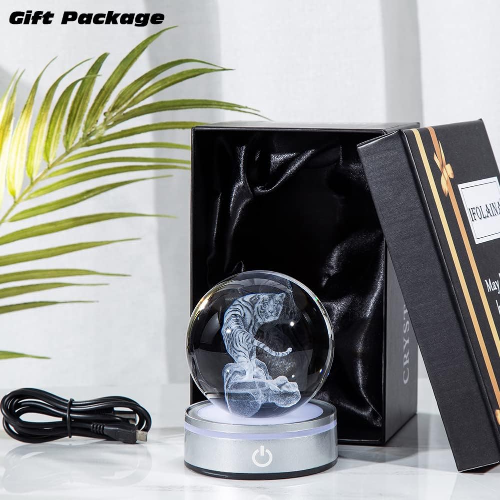 IFOLAINA 3D Solar System Crystal Ball Model Gift Space Astronomy Gift Planets Multicolor Universe Globe Ball Science Astrophysics Gift Night Light Kids Bedroom Adults Gift