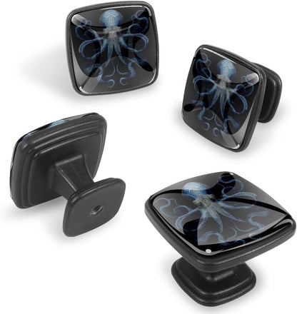 4 Pack Cabinet Knobs Drawer Pulls, 30mm Round ABS Glass Drawer Hardware Growing Butterfly Cabinet Handles with Screws for Dressers Kitchens Cupboard
