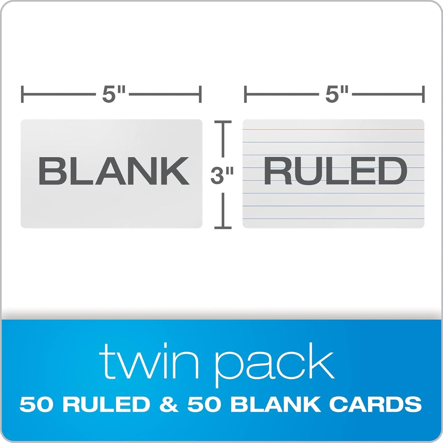Oxford Dry Erase Index Cards, 3x5 Ruled, Reusable Flash Cards, Double Sided Dry & Wet Erase Cards for Gaming, Study or Vocabulary, 100-Pack (63512)