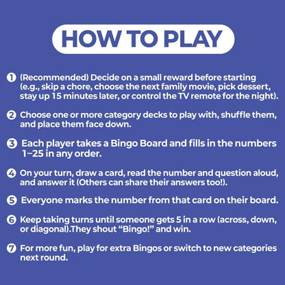 ConvoCards – 150 Family Conversation Cards with Bingo Boards, Fun Dinner Table Game with 6 Categories of Engaging Questions for Kids, Teens & Adults to Connect, Game Night & Road Trip Group Activity