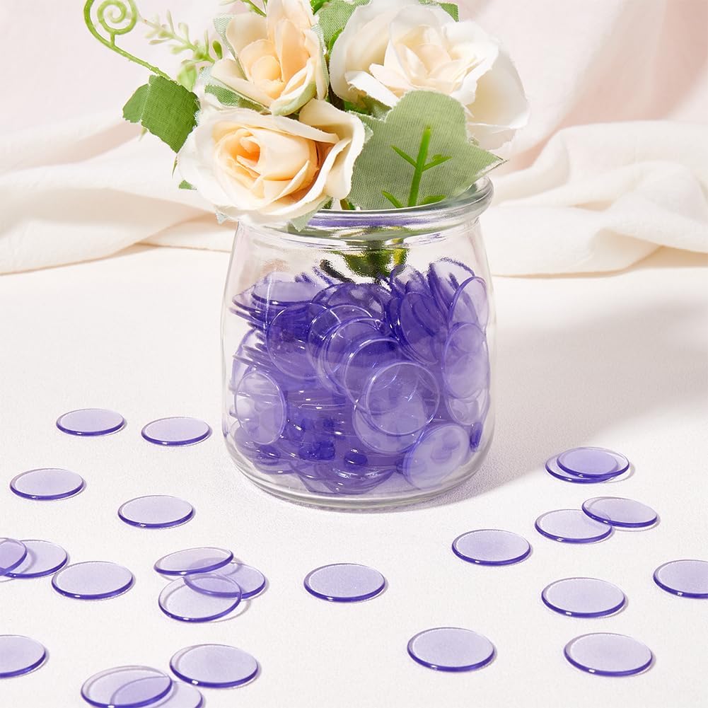 200Pcs Plastic Learning Counters Purple Counting Chips Round Flat Discs Decorative Christmas Ornament Disks Markers Translucent Circles Mosaic Tile for Math Practice Learning School Supplies