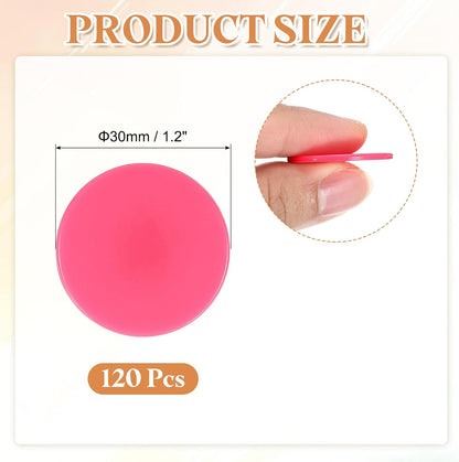 uxcell 120Pcs 1 Inch Poker Chips, Plastic Bingo Chips Learning Counters Counting Counters Disks Markers Opaque Game Tokens for Game Play Math Counting, Pink, Flat