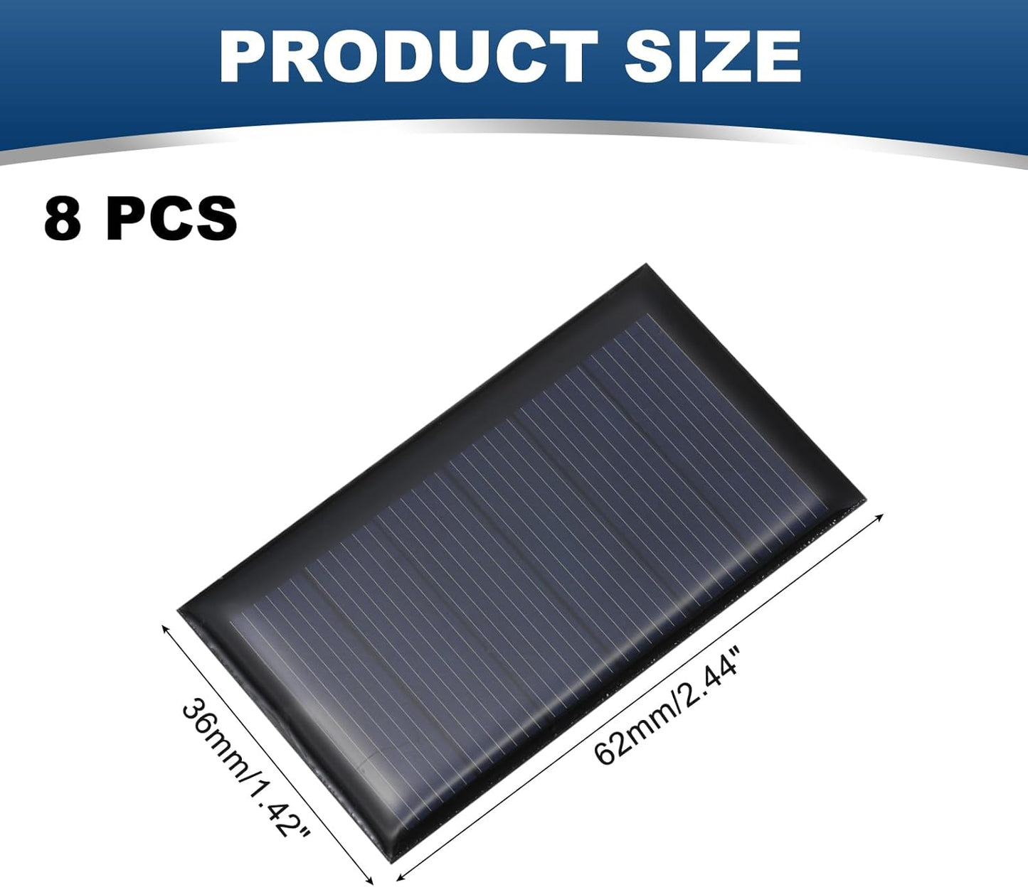 MECCANIXITY 8PCS 1.5V 0.09W 0.06A Mini Solar Panels for Solar Power, Small Solar Photovoltaic Cells Charge DIY Electric Toy Materials Solar System Kits, 1.18" x 1.18"