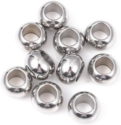 BEADIA Stainless Steel Spacer Beads 3x2.5mm Round Loose Charm Caps Beads for DIY Jewelry Making 100pcs with 1mm Hole