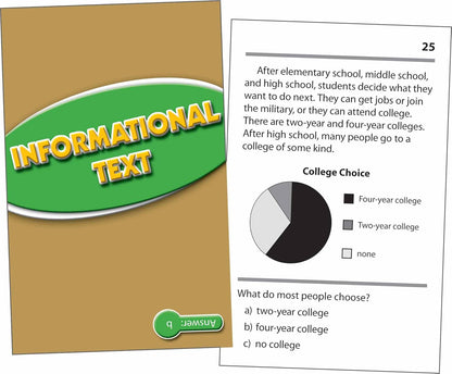 Edupress Reading Comprehension Practice Cards, Informational Text, Red Level (EP63437) Medium
