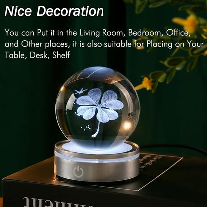 IFOLAINA 3D Solar System Crystal Ball Model Gift Space Astronomy Gift Planets Multicolor Universe Globe Ball Science Astrophysics Gift Night Light Kids Bedroom Adults Gift