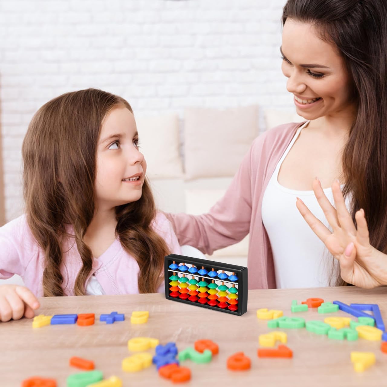DOITOOL 2pcs Abacus for Kids Math, Mini Abacus 7 Column Soroban, Toddler Math Educational Toy for Preschool Early Development and Mental Arithmetic Training, 4.65x2.36 inches, Plastic