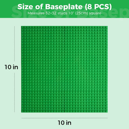 Classic Baseplates Building Plates-10" x 10" Building Boards,100% Compatible with All Major Brands and Activity Table, Creative Platforms Mats for Toy Bricks (Sand, 8 Pack)