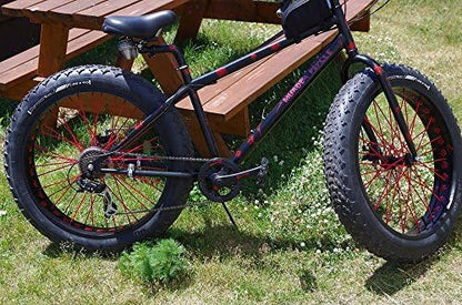 Super Pop Bicycle Spoke Skins Wraps Compatible with Schoolmate Bike Fans- Colorful Bike Wheel Decoration-72 Pcs(Red)