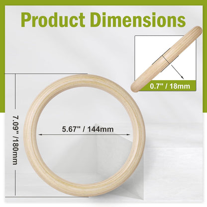 FoDau770 5pcs Natural Beech Wooden Rings, Unfinished Solid Wood Rings Heavy Duty Wood Circles, Macrame Craft Circles for Party, Home Decor & DIY Making - Outer Diameter: 3 Inch