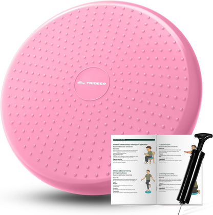 Trideer Wobble Cushion Core Balance Disc, Flexible Seating for Classroom Elementary, Wiggle Seat for Sensory Kids, Balance Pad with Inflation Pump