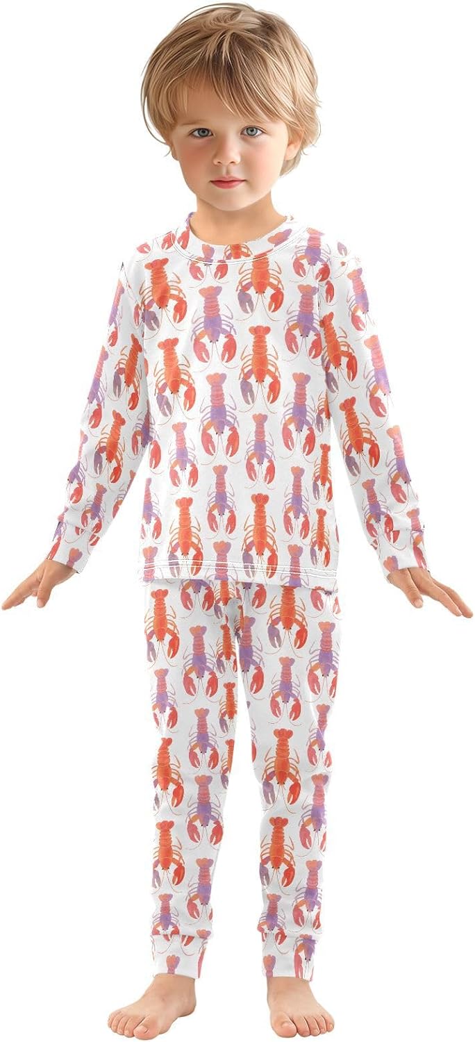 ALAZA Shark Starfish Palm Tree 2 Piece Pajama Set Long Sleeve Top and Pants Sleepwear Unisex - Colors A