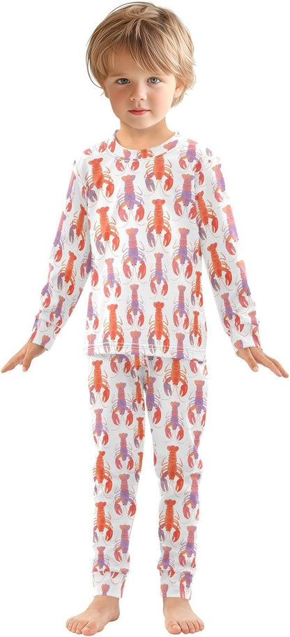 ALAZA Shark Starfish Palm Tree 2 Piece Pajama Set Long Sleeve Top and Pants Sleepwear Unisex - Colors A